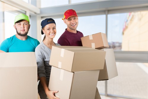 Office removals in Brentford with moving boxes and business relocation planning