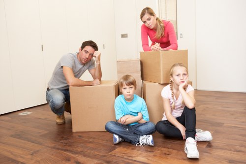 Organized Brentford furniture storage unit with protected furniture and boxes