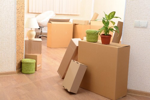 Business inventory stored safely in a Brentford storage unit