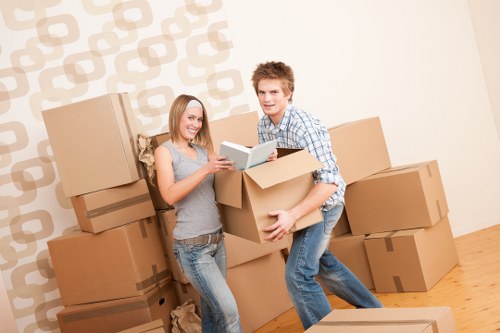 Well-organized storage unit with labeled boxes for long-term use in Brentford